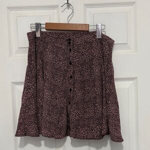 Urban Outfitters Leopard Print Button-Front Skirt size L